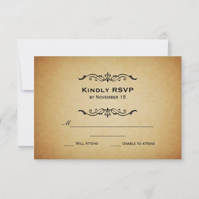 Vintage Marquis Wedding RSVP (Anverso)