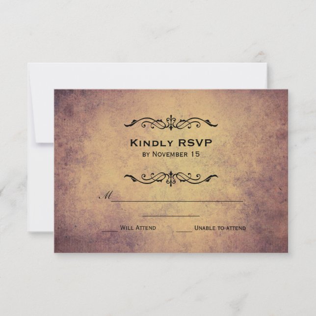 Vintage Marquis Wedding RSVP (Anverso)