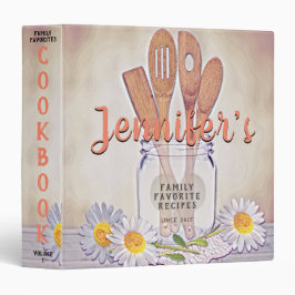 Vintage Mason Jar con Heart Cookbook