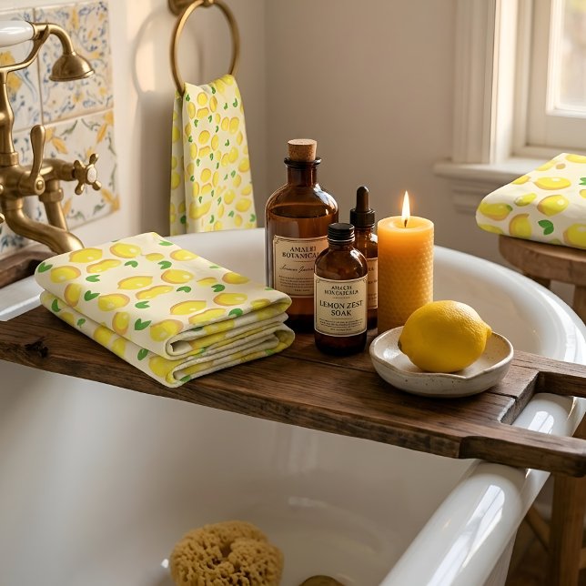 Vintage Mediterranean Yellow Lemon Pattern (Subido por el creador)