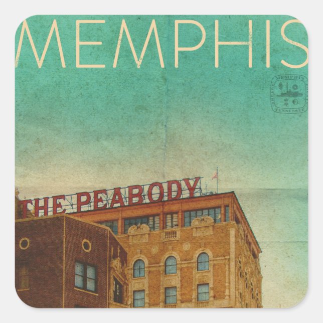Vintage Memphis Square Pegatinas (Anverso)