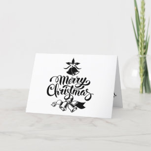 Vintage Merry Christmas Bells Doble tarjeta de vac