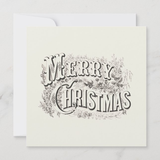VINTAGE "MERRY CHRISTMAS" NAVIDADES GREETING CARD (Anverso)