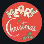 Vintage Merry Christmas Pegatina<br><div class="desc">Vintage Merry Christmas Pegatina</div>