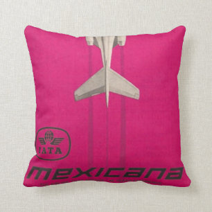 Vintage Mexicana Airline Cojín decorativo