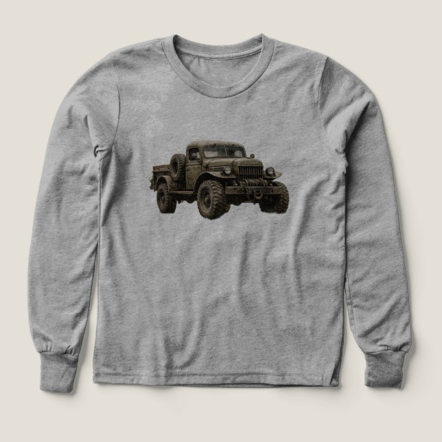 Vintage Military Off-Road Truck Illustration (Diseño frontal)
