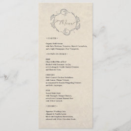 Vintage Minimalist Wedding Dinner Menu