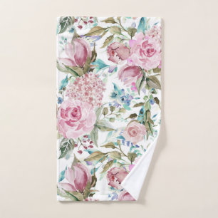 Vintage Moda de campo Verde azulado rosado Floral