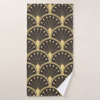 vintage modern geometric tiles pattern. golden lin