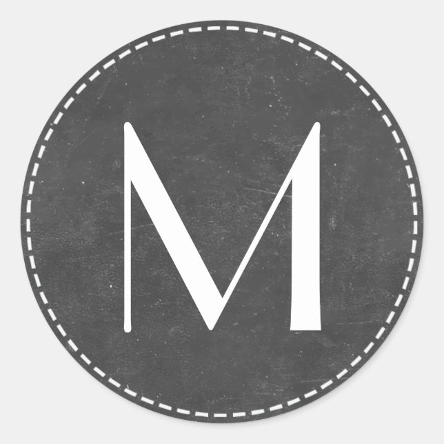 Vintage Monograma Chalkboard Pegatinas a favor de  (Anverso)