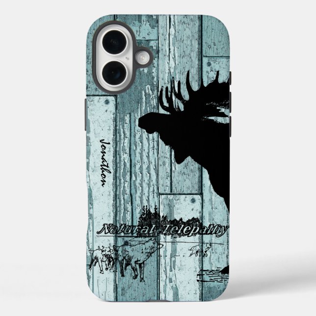 Vintage Moose and Wolf Wildlife iphone 5 Funda (Reverso )
