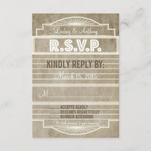 Vintage Movie Marquee Wedding RSVP