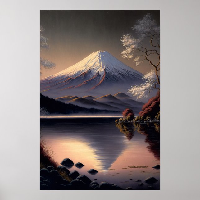 Vintage Mt. Fuji Poster de arte japonés (Frente)