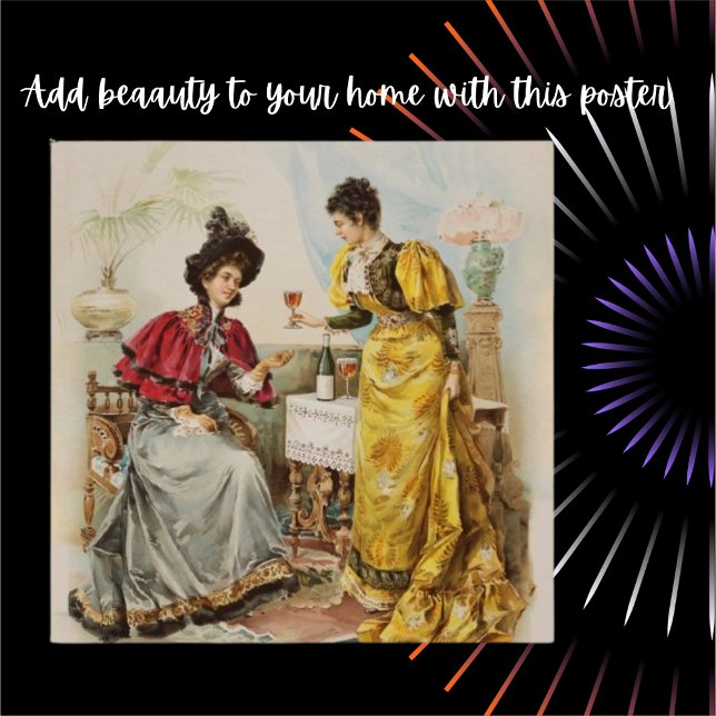 Vintage Mujeres bebiendo vino Poster de antigüedad (Subido por el creador)