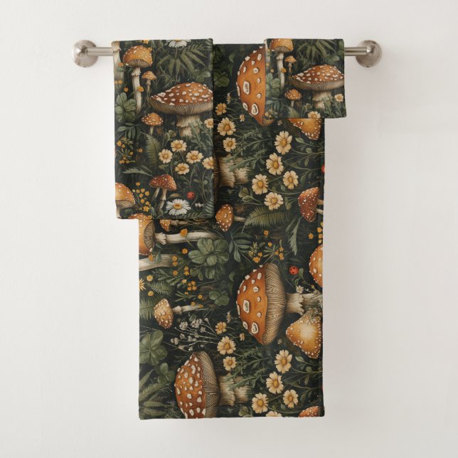 Vintage Mushroom Garden Patrón de Seamless (In situ)