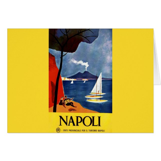 Vintage Napoli Travel Love Romance (Anverso (Horizontal))