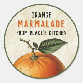 Vintage Naranja casero mermalade lata etiquetas
