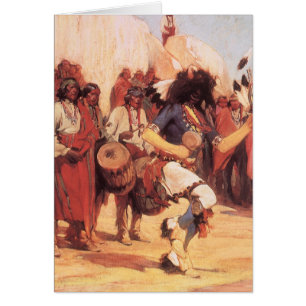 Vintage Nativos Americanos, Danza del Búfalo por C