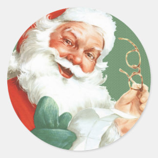 Vintage Naughty o Nice Santa Pegatinas -