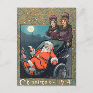 Vintage Navidad 1904 Santa Claus Mujeres y Luna