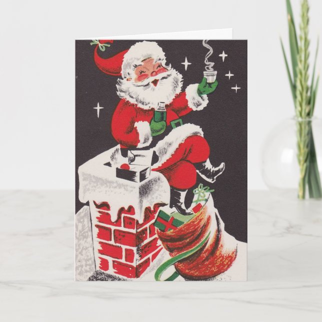 Vintage navidad alegría - Santa tiene un día calur (Anverso)