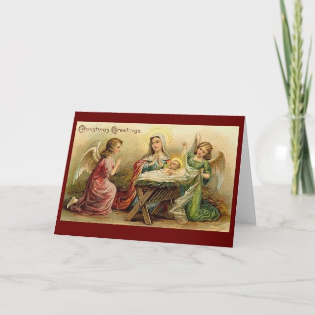 VINTAGE NAVIDAD ángeles bebé Jesús (Anverso)