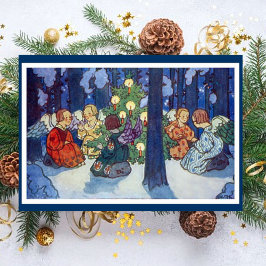 Vintage Navidad Angels en el bosque