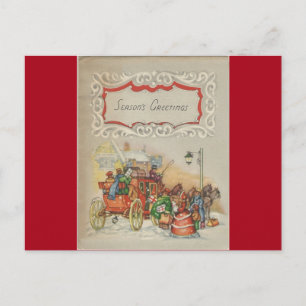 Vintage navidad con compradores