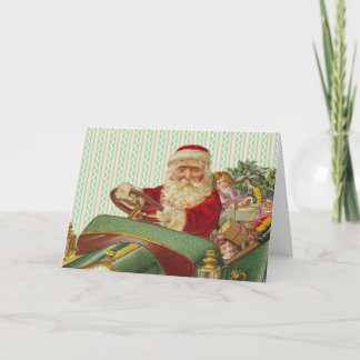 Vintage navidad en un clásico auto antiguo
