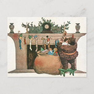 Vintage Navidad Papá Noel y Regalos