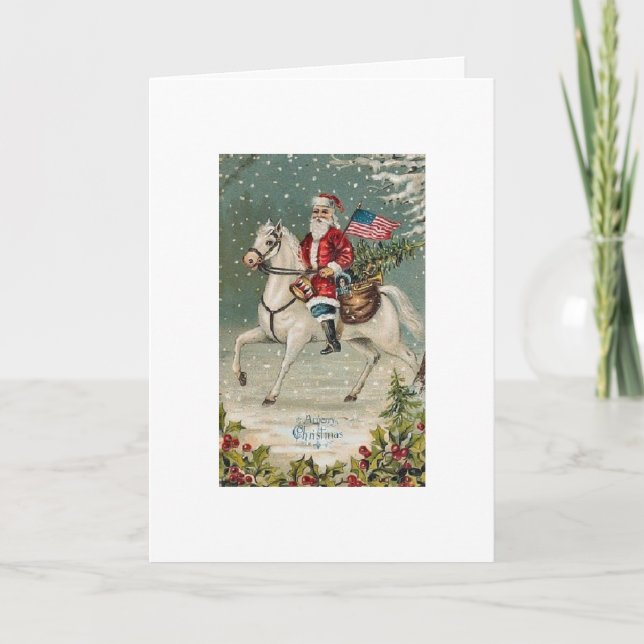 Vintage - navidad patriótico Santa, (Anverso)
