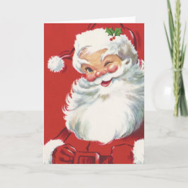 Vintage Navidad Santa Claus, jolly y Winking
