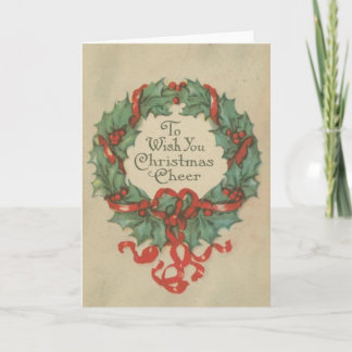 Vintage Navidad Wreath con deseos