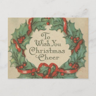 Vintage Navidad Wreath con deseos