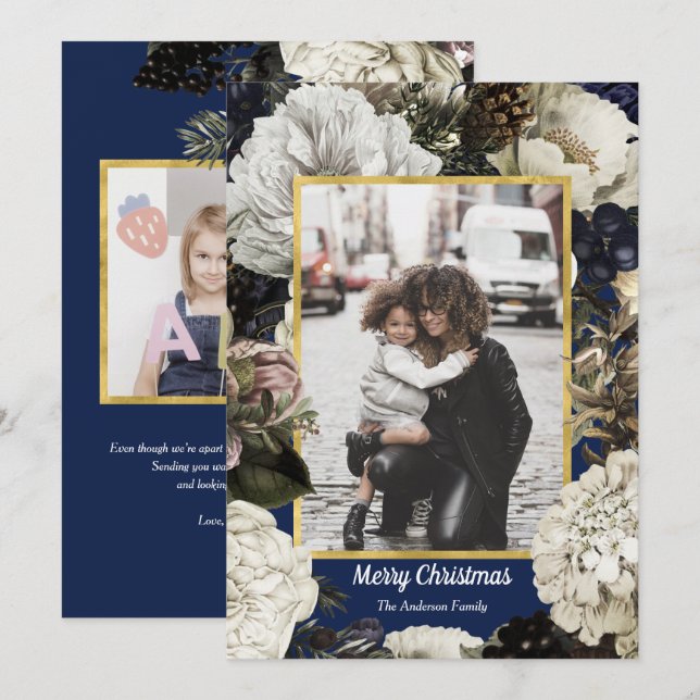 Vintage Navidades botánicos tarjetas de fotos de v (Anverso / Reverso)