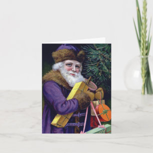 Vintage Navidades de Santa Claus Tarjetas Notecard