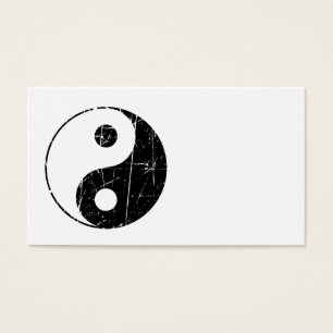 Vintage negro rasguñado Yin Yang