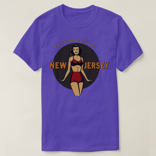 Vintage New Jersey Travel Bikini Lady (Diseño del anverso)