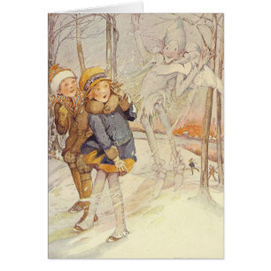 Vintage - niños y Jack Frost,