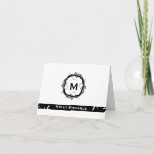 Vintage Notecards con monograma - blanco y negro