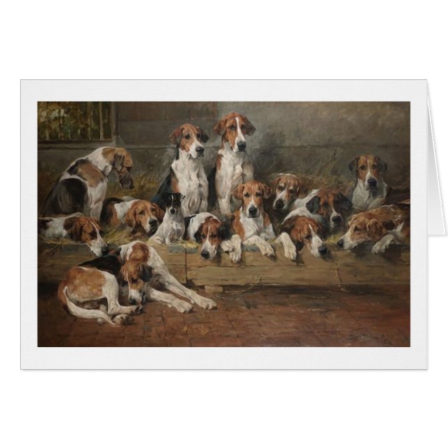 Vintage - nuevos perros del raposero del bosque, (Anverso (Horizontal))
