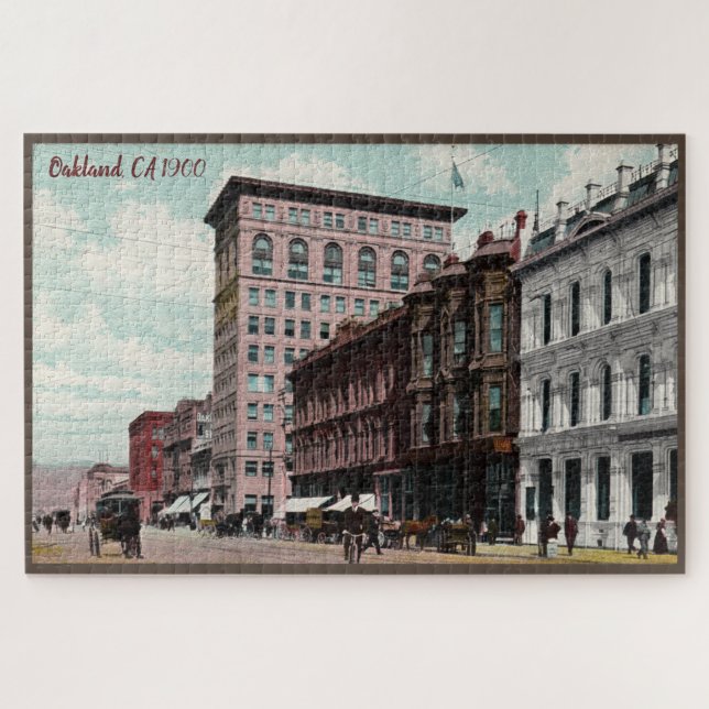 Vintage Oakland CA Gran rompecabezas (Horizontal)