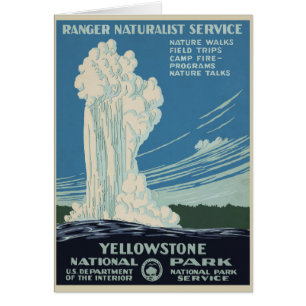 Vintage Old Faithful en el Parque Nacional Yellows