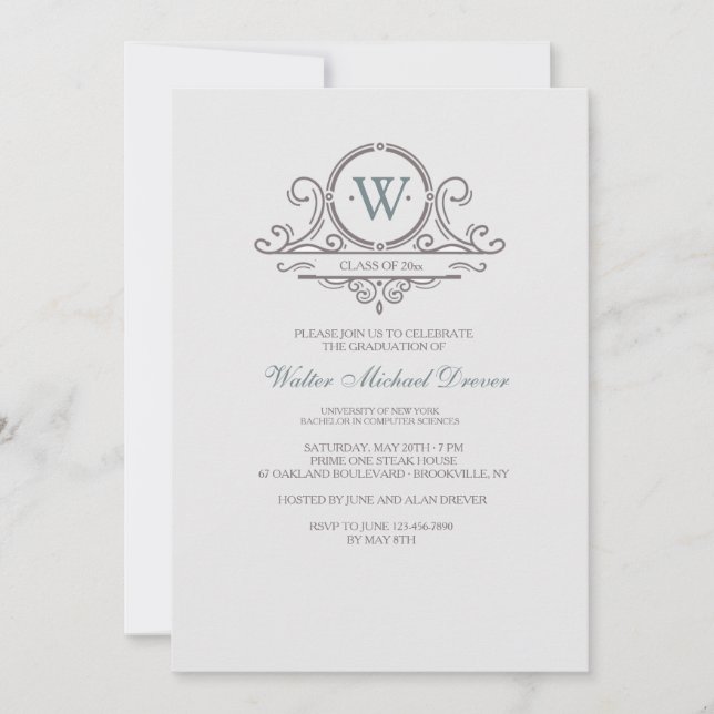 Vintage Ornamental 4 Invitación (Anverso)