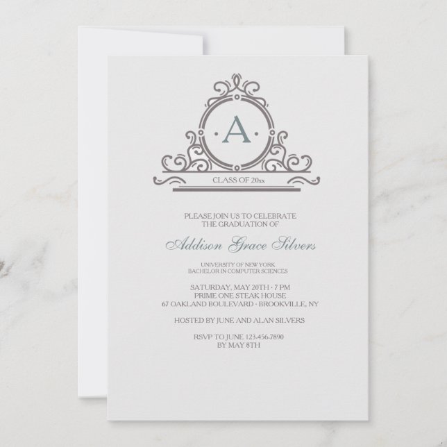 Vintage Ornamental 5 Invitación (Anverso)