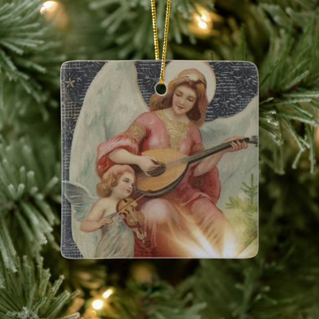 Vintage Ornamento religioso de Navidad con deseos (Árbol)