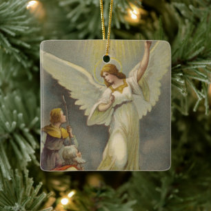 Vintage Ornamento religioso de Navidad con deseos
