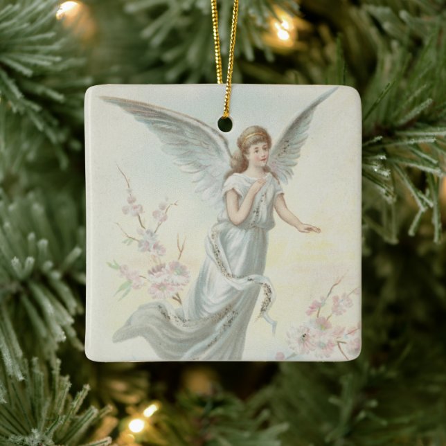 Vintage Ornamento religioso de Navidad con deseos (Árbol)