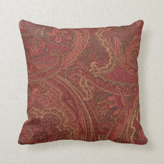 Vintage Paisley Wine Sage MoJo Cojín decorativo