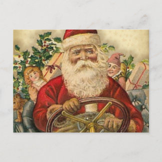 Vintage Papá Noel en coche: Postales